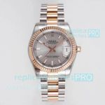 GS Factory Swiss Clone Rolex Datejust President Watch Rose Gold Two-tone Grey Face 31mm 